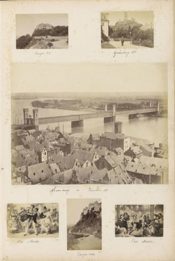 Photographic reproduction of a caricature of dancing couples in Bal Mabille in Paris