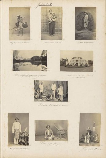 Portrait of a Javanese man with a sprinkler in Batavia