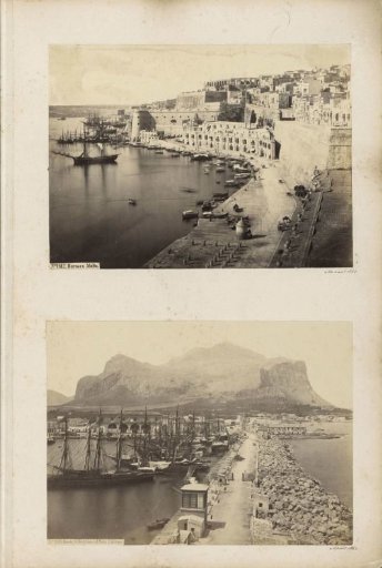 View of the harbour pier of Palermo and Monte Pellegrino