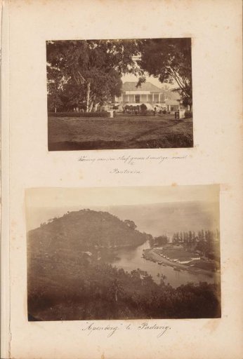View of the residence and gardens of the chief medical officer in Batavia