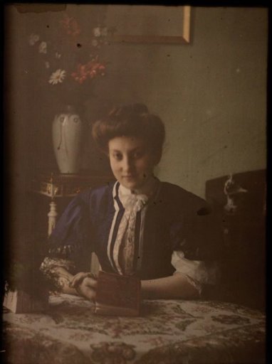 Woman at a table