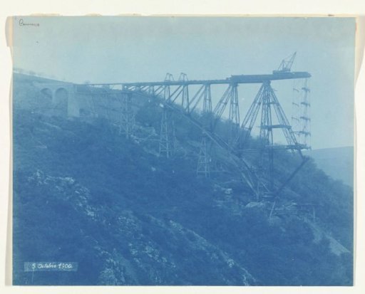 Construction of the Viaur Viaduct in France by the Société de Construction des Battignolles, 5 October 1900