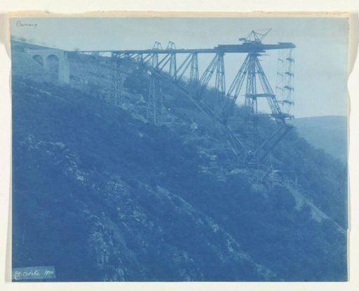 Construction of the Viaur Viaduct in France by the Société de Construction des Battignolles, 22 October 1900
