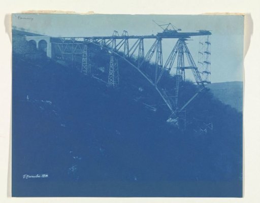 Construction of the Viaur Viaduct in France by the Société de Construction des Battignolles, 5 November 1900