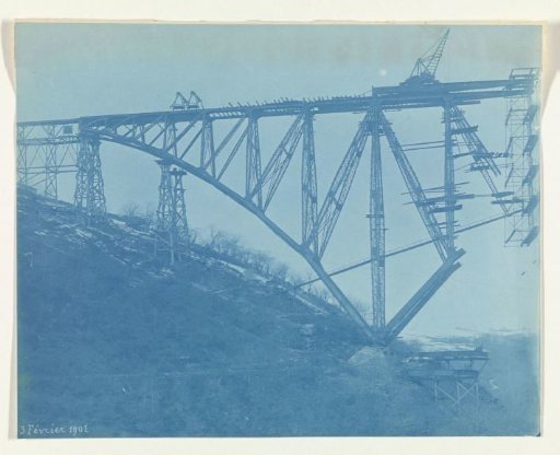 Construction of the Viaur Viaduct in France by the Société de Construction des Battignolles, 3 February 1901