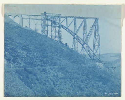 Construction of the Viaur Viaduct in France by the Société de Construction des Battignolles, 20 April 1900