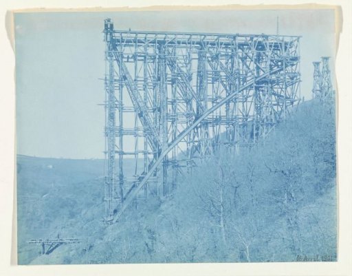 Construction of the Viaur Viaduct in France by the Societé de Construction des Battignolles, 18 April 1901
