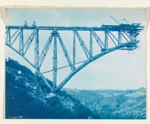 Construction of the Viaur Viaduct in France by the Société de Construction des Battignolles, 17 June 1901