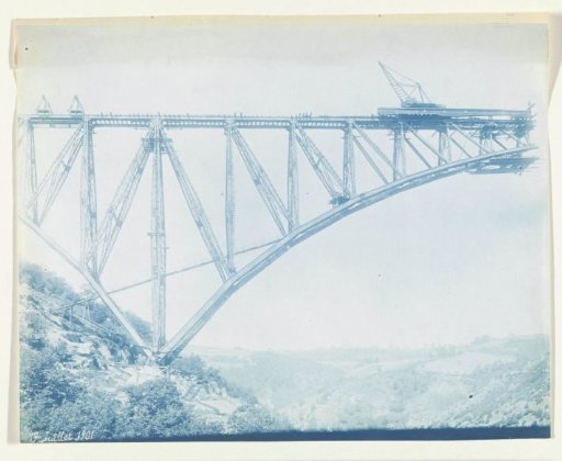 Construction of the Viaur Viaduct in France by the Société de Construction des Battignolles, 17 July 1901