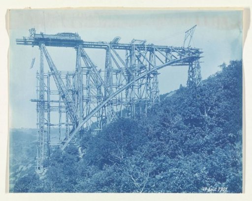 Construction of the Viaur Viaduct in France by the Societé de Construction des Battignolles, 17 August 1901