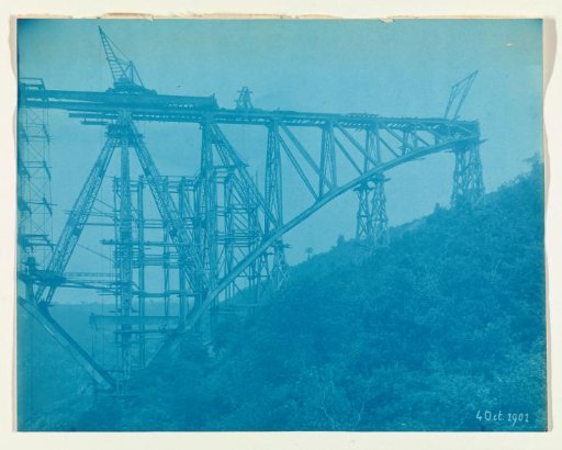 Construction of the Viaur Viaduct in France by the Societé de Construction des Battignolles, 4 October 1901