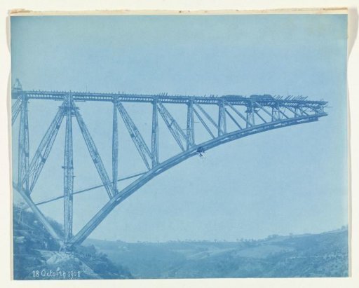 Construction of the Viaur Viaduct in France by the Societé de Construction des Battignolles, 18 October 1901