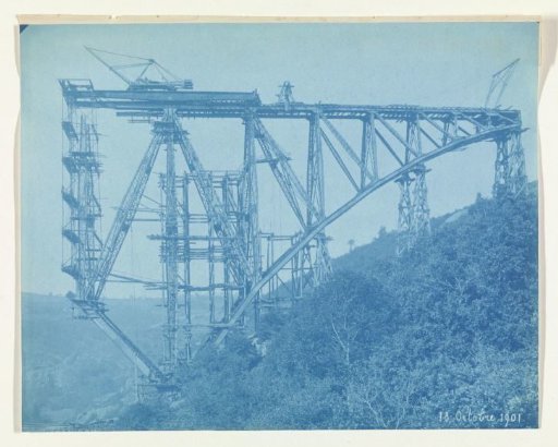 Construction of the Viaur Viaduct in France by the Societé de Construction des Battignolles, 18 October 1901