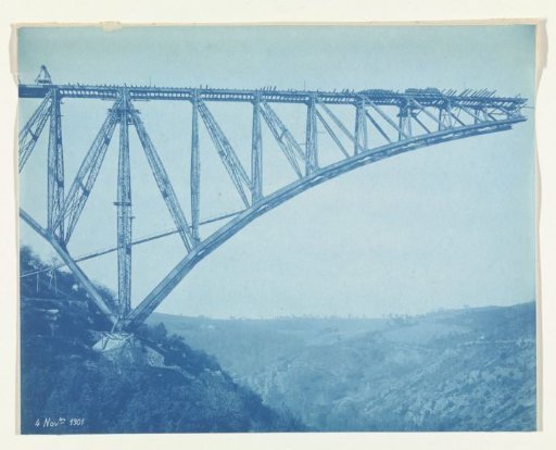 Construction of the Viaur Viaduct in France by the Societé de Construction des Battignolles, 4 November 1901