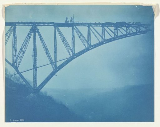 Construction of the Viaur Viaduct in France by the Société de Construction des Battignolles, 18 January 1902