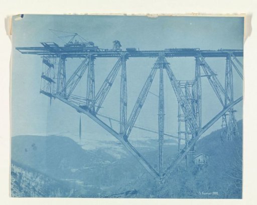 Construction of the Viaur Viaduct in France by the Société de Construction des Battignolles, 5 February 1902