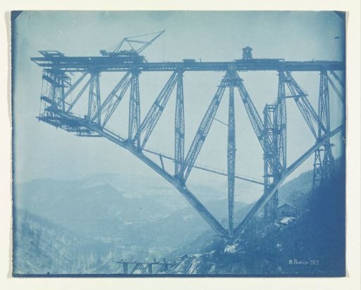 Construction of the Viaur Viaduct in France by the Société de Construction des Battignolles, 18 February 1902