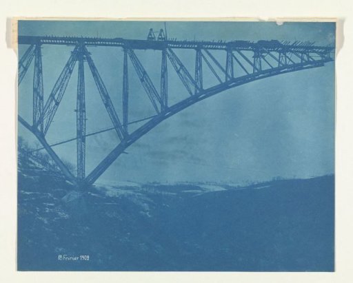 Construction of the Viaur Viaduct in France by the Société de Construction des Battignolles, 18 February 1902