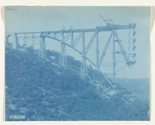 Construction of the Viaur Viaduct in France by the Société de Construction des Battignolles, 11 September 1900