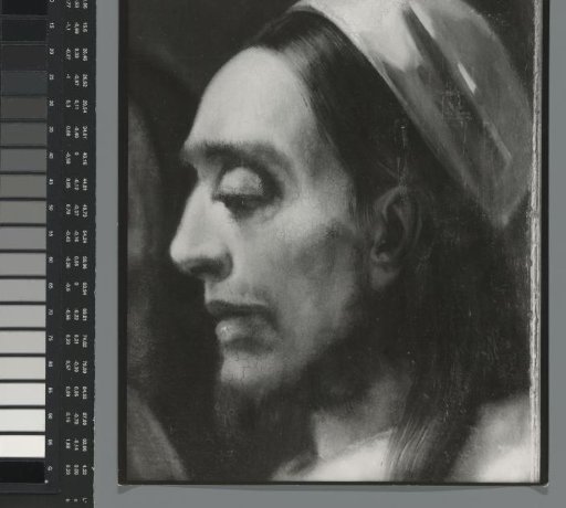 Photographic reproduction of a (detail) painting by Han van Meegeren