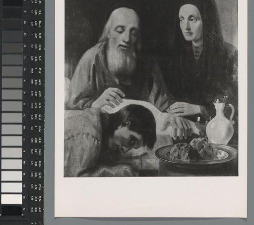 Photographic reproduction of a (detail) painting by Han van Meegeren
