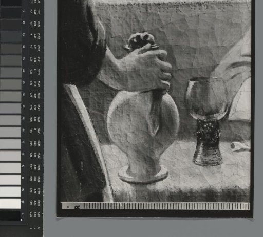 Photographic reproduction of a (detail) painting by Han van Meegeren