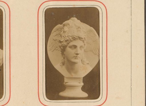 Photographic reproduction of a plaster copy of a bust of Minerva