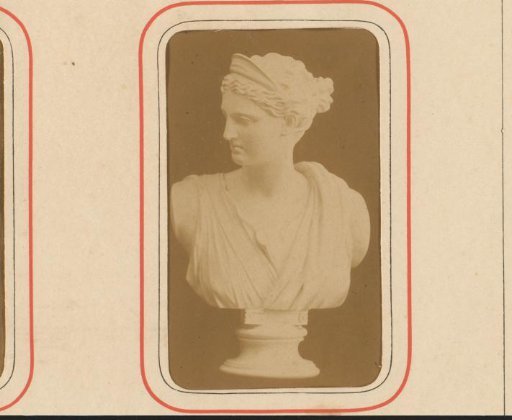 Photographic reproduction of a plaster copy of the Diana of Versailles in the Musée du Louvre in Paris