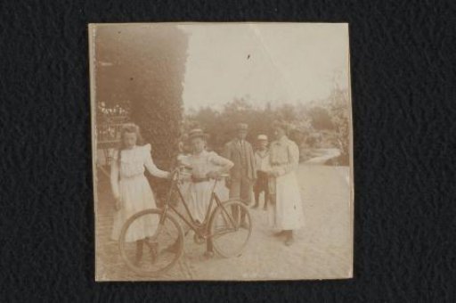 Two Boys and Three Girls with a Bicycle, Including Probably Dolph, Go, An and Guus Kessler