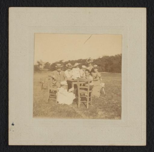 Family of August Kessler, Outdoors at a Table