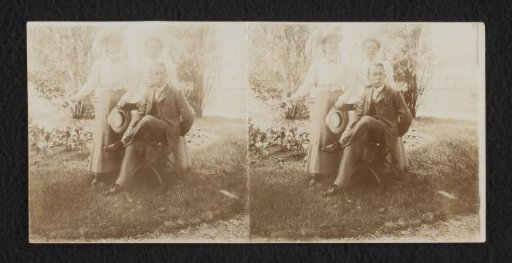 August, Margo and An Kessler in a garden