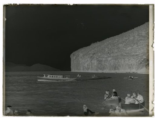 People Sailing and Rowing by a Coast, Sorrento or Capri
