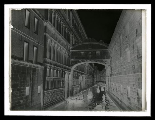 View of a Canal with Gondolas in Venice