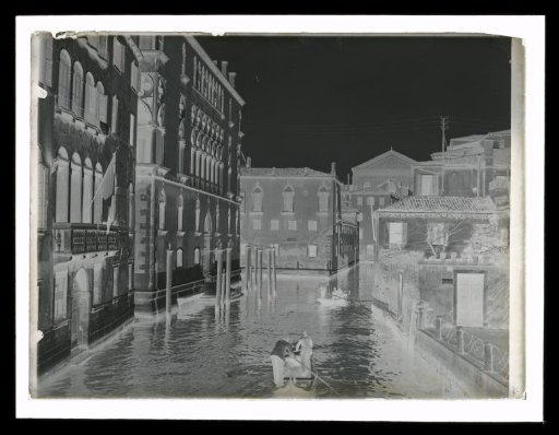 View of a Canal with Gondolas in Venice