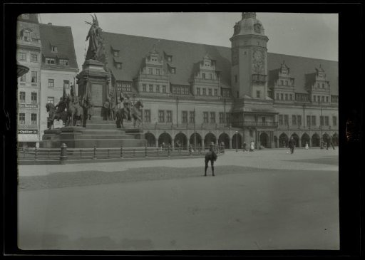 Film negative with a view of Leipzig and a house in Bünde