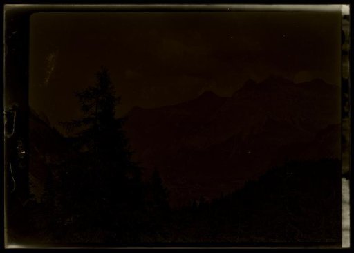 Film negative with a view of Basel, Thun, Kandersteg or Gemmi