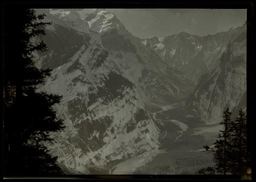 Film negative with a view of Basel, Thun, Kandersteg or Gemmi