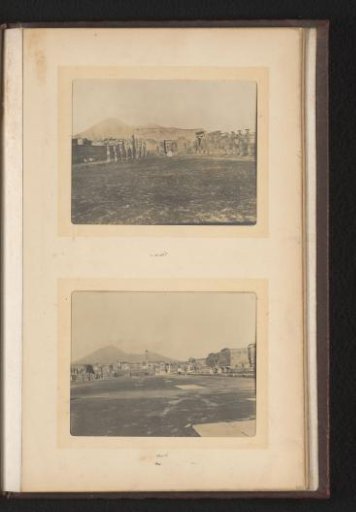 Two Views in Pompeii with Mount Vesuvius in the Background