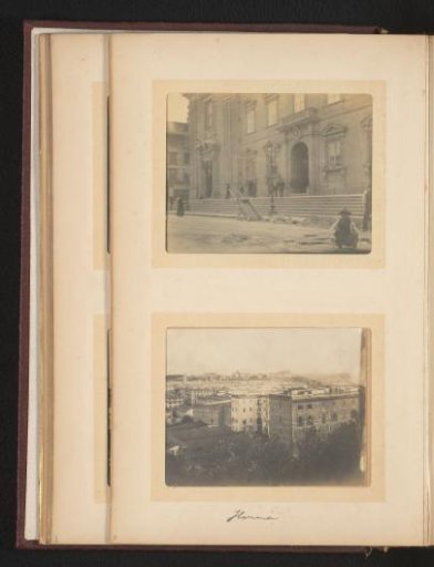 Street pavers at work and view of Florence