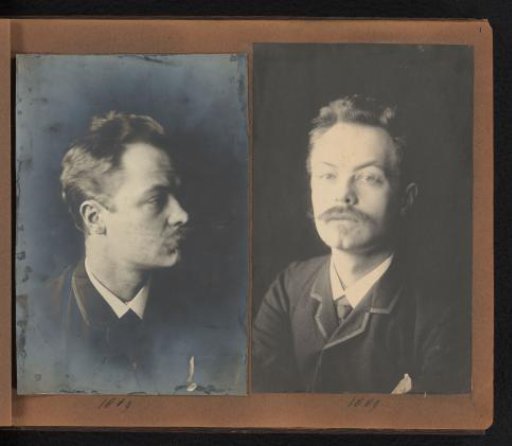 Page from the Diepenbrock family photo album with 2 portrait photographs of Alphons Diepenbrock