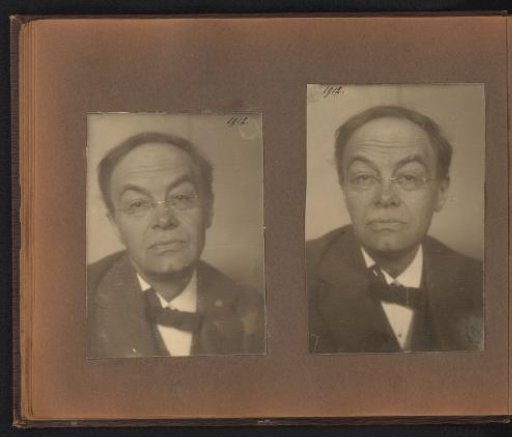 Page from the Diepenbrock family photo album with two portraits of Alphons Diepenbrock