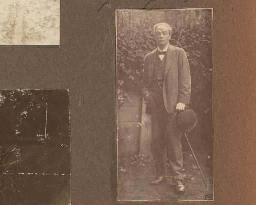 Alphons Diepenbrock standing with hat and walking stick