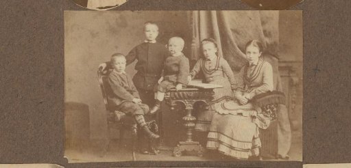 Group portrait with three boys and two girls