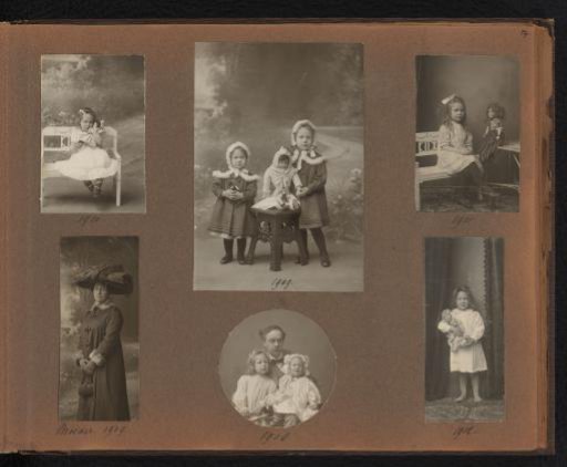 Page from the Diepenbrock family photo album with 6 photos of Alphons Diepenbrock and his surroundings