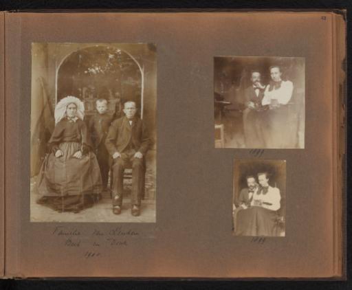 Page from the Diepenbrock family photo album with 3 photos of Alphons Diepenbrock and his surroundings