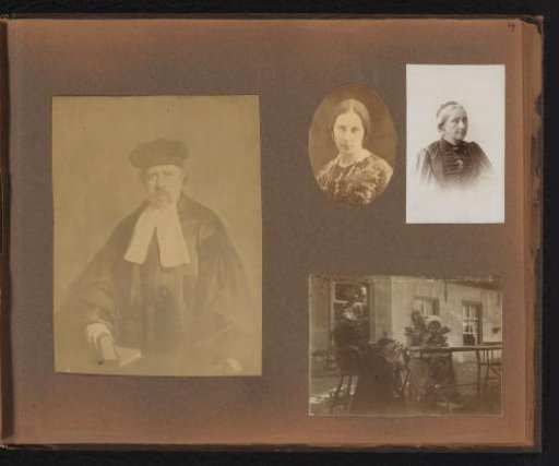 Page from the Diepenbrock family photo album with 5 photos of Alphons Diepenbrock and his surroundings