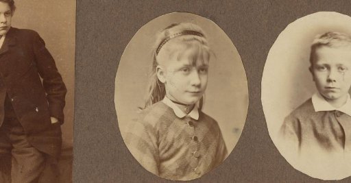 Oval cut-out portrait of a maid