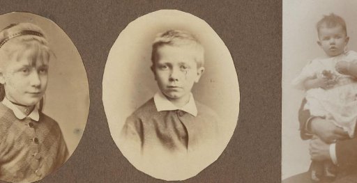 Oval cut-out portrait of a boy
