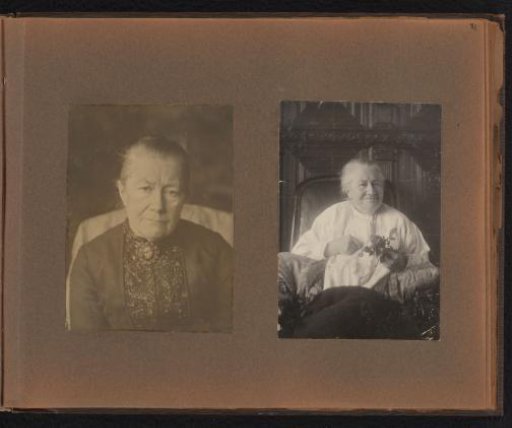 Page from the Diepenbrock family photo album with 2 photos of Alphons Diepenbrock and his surroundings