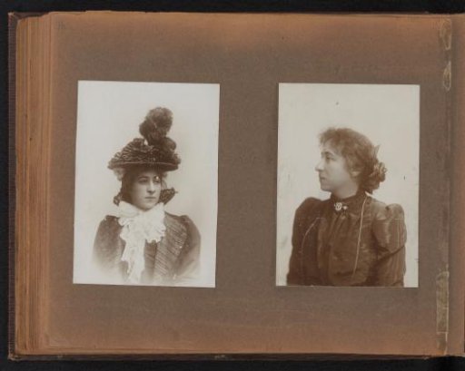 Page from the Diepenbrock family photo album with 2 photos of Alphons Diepenbrock and his surroundings